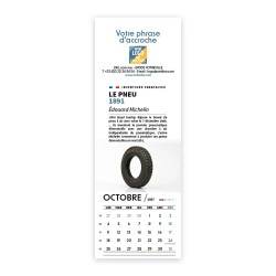 Calendrier chevalet vertical (21x7,5 cm) personnalisé - Inventions Françaises