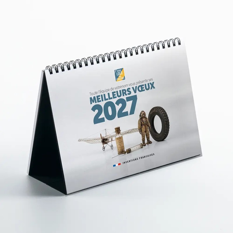 Calendrier chevalet A5 (21x15 cm) personnalisé - Inventions Françaises