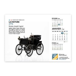 Calendrier chevalet A5 (21x15 cm) personnalisé - Inventions Françaises