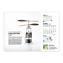 Calendrier chevalet A5 (21x15 cm) personnalisé - Inventions Françaises
