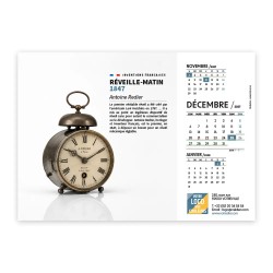 Calendrier chevalet A5 (21x15 cm) personnalisé - Inventions Françaises