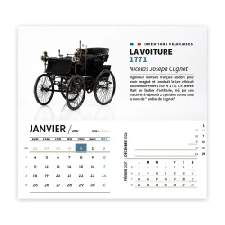 Calendrier chevalet intégral (15x18 cm) personnalisé - Inventions Françaises