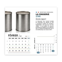 Calendrier chevalet intégral (15x18 cm) personnalisé - Inventions Françaises