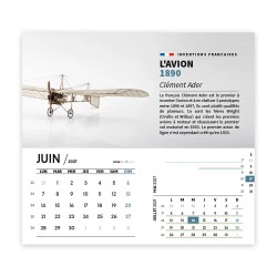 Calendrier chevalet intégral (15x18 cm) personnalisé - Inventions Françaises