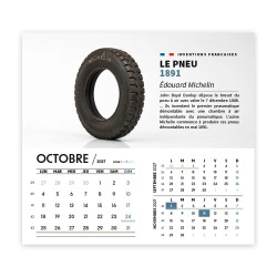 Calendrier chevalet intégral (15x18 cm) personnalisé - Inventions Françaises