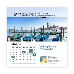 Calendrier chevalet carré (15x15 cm) personnalisé - Visiteur