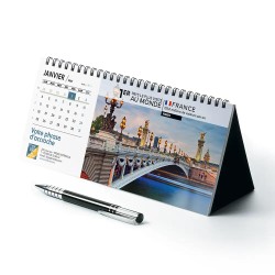 Calendrier chevalet horizontal (23x10 cm) personnalisé - Visiteur