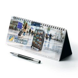 Calendrier chevalet horizontal (23x10 cm) personnalisé - Visiteur