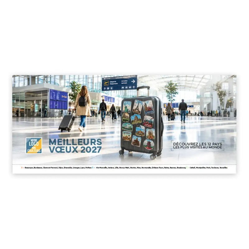 Calendrier chevalet horizontal (23x10 cm) personnalisé - Visiteur