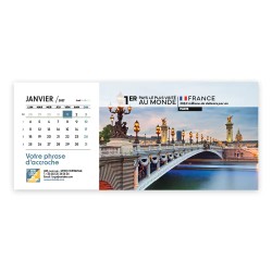 Calendrier chevalet horizontal (23x10 cm) personnalisé - Visiteur