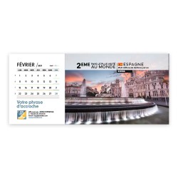 Calendrier chevalet horizontal (23x10 cm) personnalisé - Visiteur