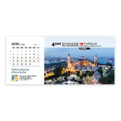 Calendrier chevalet horizontal (23x10 cm) personnalisé - Visiteur