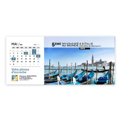 Calendrier chevalet horizontal (23x10 cm) personnalisé - Visiteur
