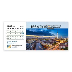 Calendrier chevalet horizontal (23x10 cm) personnalisé - Visiteur
