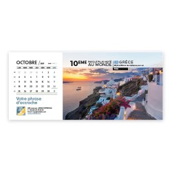 Calendrier chevalet horizontal (23x10 cm) personnalisé - Visiteur