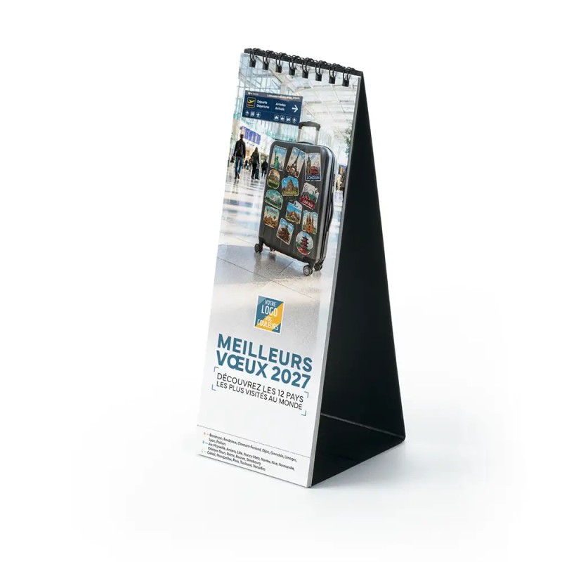 Calendrier chevalet vertical (21x7,5 cm) personnalisé - Visiteur