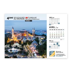 Calendrier chevalet A5 (21x15 cm) personnalisé - Visiteur