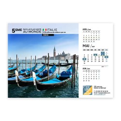 Calendrier chevalet A5 (21x15 cm) personnalisé - Visiteur
