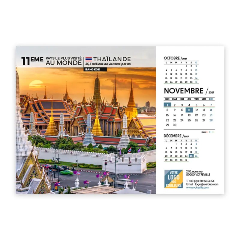 Calendrier chevalet A5 (21x15 cm) personnalisé - Visiteur