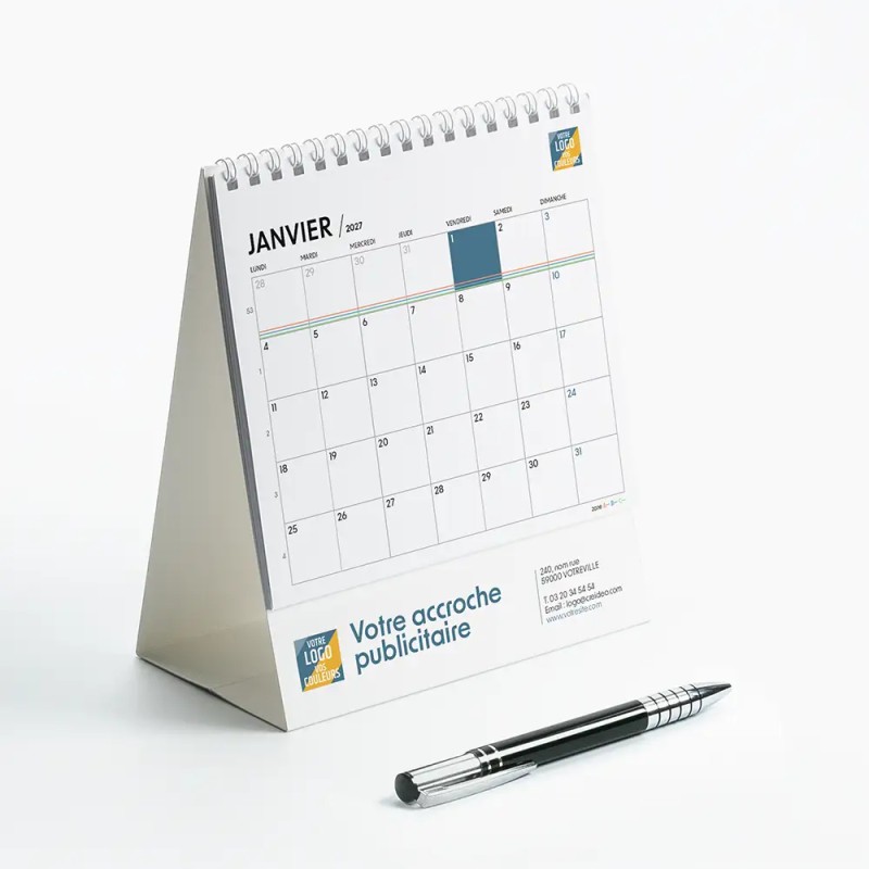 Calendrier chevalet intégral (15x18 cm) personnalisé - Visiteur