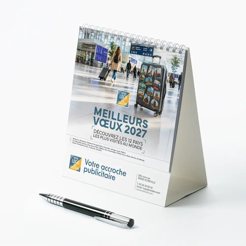 Calendrier chevalet intégral (15x18 cm) personnalisé - Visiteur