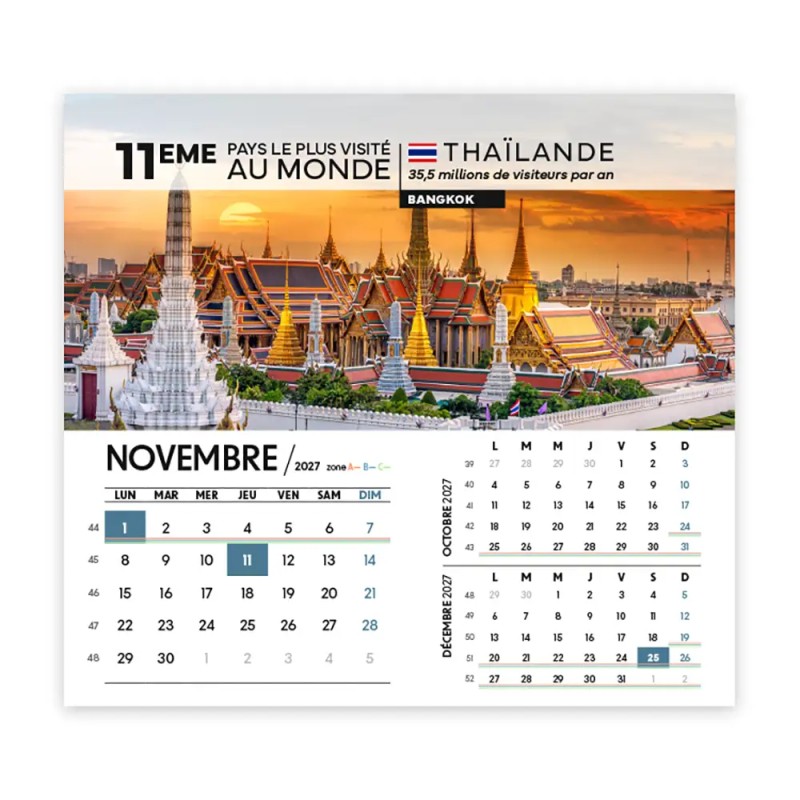 Calendrier chevalet intégral (15x18 cm) personnalisé - Visiteur