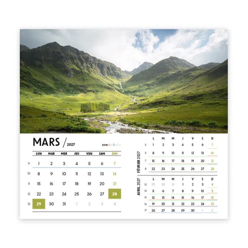 Calendrier chevalet personnalisé - économique