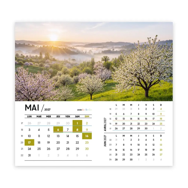 Calendrier chevalet personnalisé - économique