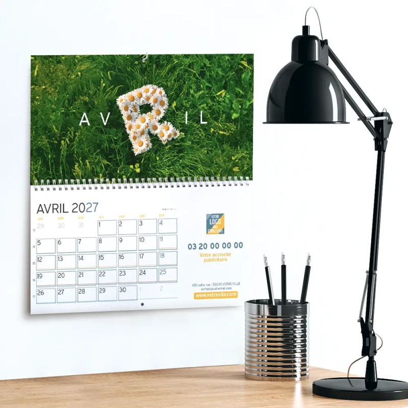 Calendrier mural (33x32 cm) personnalisé - Typomix