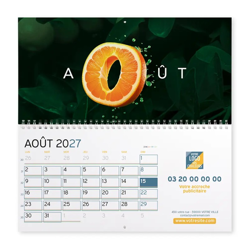Calendrier mural (33x32 cm) personnalisé - Typomix