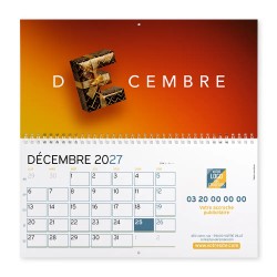 Calendrier mural (33x32 cm) personnalisé - Typomix