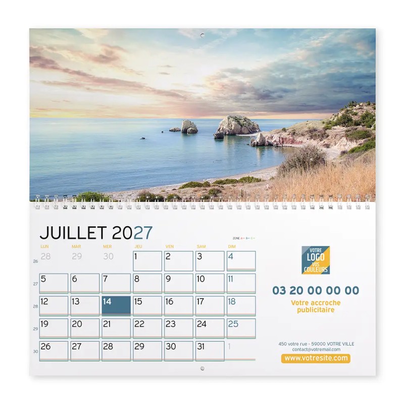 Calendrier mural (33x32 cm) personnalisé - Nature