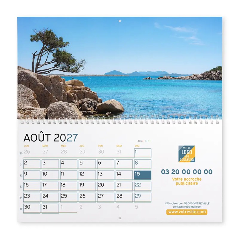 Calendrier mural (33x32 cm) personnalisé - Nature
