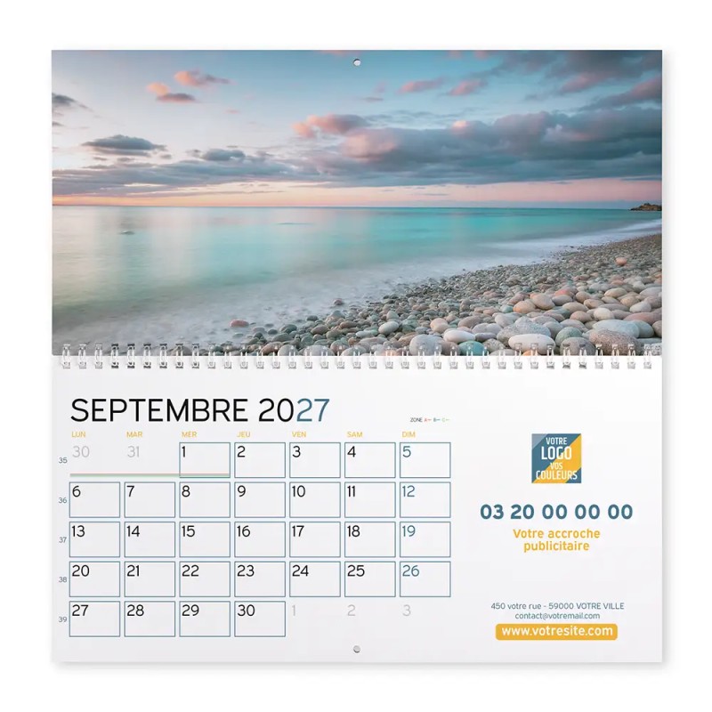 Calendrier mural (33x32 cm) personnalisé - Nature