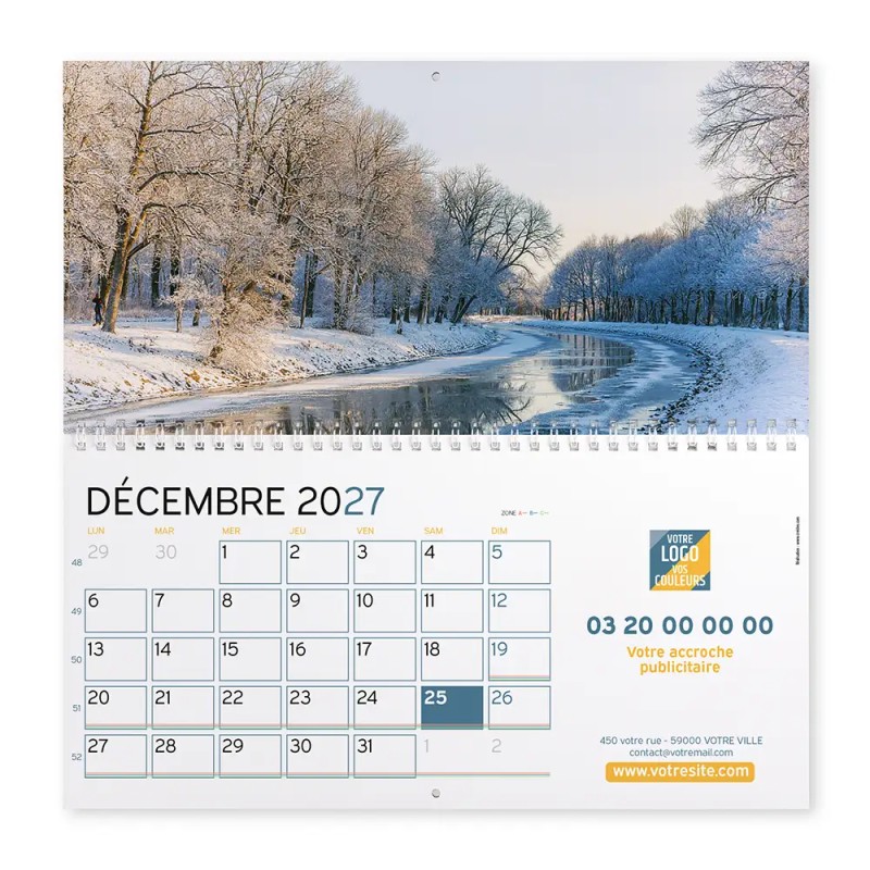 Calendrier mural (33x32 cm) personnalisé - Nature