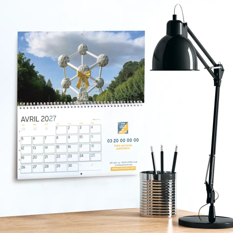 Calendrier mural (33x32 cm) personnalisé - Logo intégré Emballage