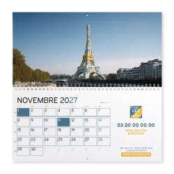 Calendrier mural (33x32 cm) personnalisé - Logo intégré Emballage