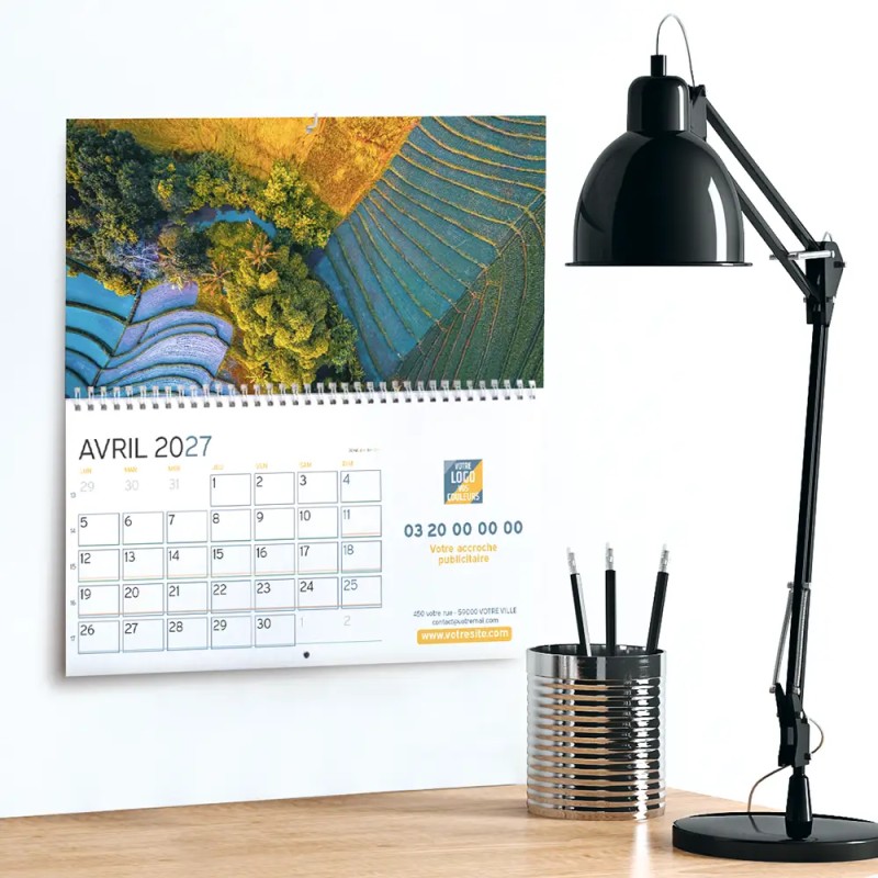 Calendrier mural (33x32 cm) personnalisé - Vue du ciel