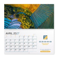 Calendrier mural (33x32 cm) personnalisé - Vue du ciel