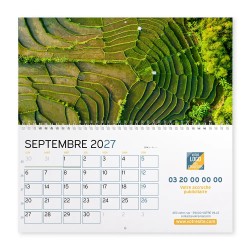 Calendrier mural (33x32 cm) personnalisé - Vue du ciel