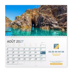 Calendrier mural (33x32 cm) personnalisé - Patrimoine France