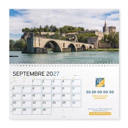 Calendrier mural (33x32 cm) personnalisé - Patrimoine France