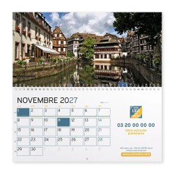 Calendrier mural (33x32 cm) personnalisé - Patrimoine France