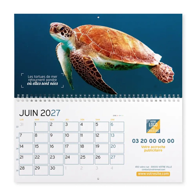 Calendrier mural (33x32 cm) personnalisé - Océan
