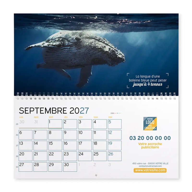 Calendrier mural (33x32 cm) personnalisé - Océan