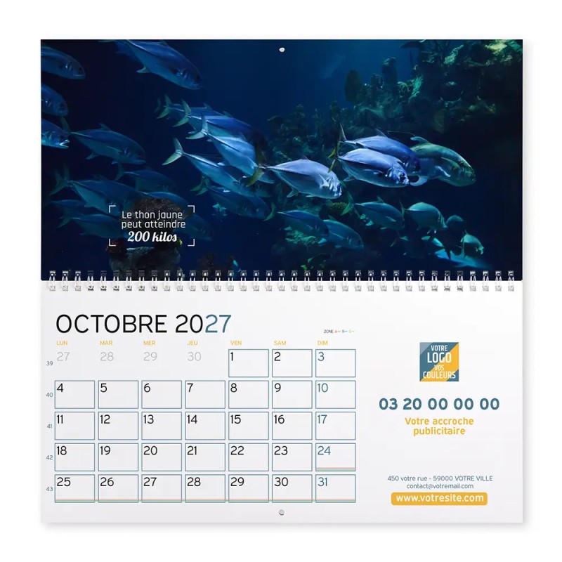 Calendrier mural (33x32 cm) personnalisé - Océan