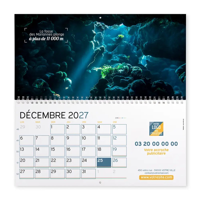 Calendrier mural (33x32 cm) personnalisé - Océan
