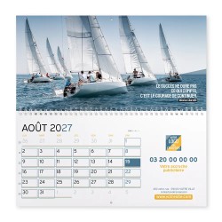 Calendrier mural (33x32 cm) personnalisé - Logo intégré Valeurs du sport