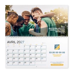 Calendrier mural (33x32 cm) personnalisé - Logo intégré Au bureau