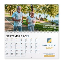 Calendrier mural (33x32 cm) personnalisé - Logo intégré Au bureau